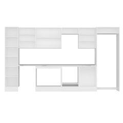 Alvinka 395X222 Cm Klasik Mebran Mutfak Dolabı Mbb-E90B45S60-2 Mebran | Beyaz - Suntalam