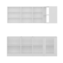 Minar 215Cm Köşe Mutfak Dolabı - Beyaz/Dore K215-D1