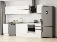 Alvinka 285X210 Cm High Gloss Mutfak Dolabı M-E80S45S40-2 High Gloss | Beyaz - Suntalam