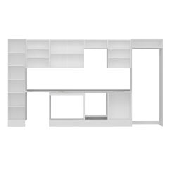 Alvinka 385X222 Cm High Gloss Mutfak Dolabı Mbb-E80B45S60-3 High Gloss | Beyaz - Suntalam