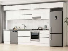 Alvinka 400X240 Cm High Gloss Mutfak Dolabı Mb-E90S50S60-1 High Gloss | Beyaz - Suntalam