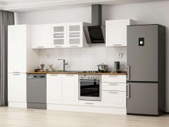 Alvinka 330X210 Cm Klasik Mebran Mutfak Dolabı Mb-E90B60S60-3 Mebran | Beyaz - Mdf