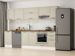 Alvinka 290X210 Cm Klasik Mebran Mutfak Dolabı Beyaz Beyaz M-E80S50S40-1 Mebran | Kumtaşı - Mdf