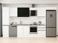 Alvinka 385X222 Cm High Gloss Mutfak Dolabı Mbb-E80B45S60-3 High Gloss | Beyaz - Mdf