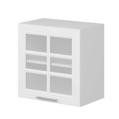 Alvinka Mutfak Modül Mbr_C Üst 1Dk1R 60-H60Cm Dolap Cam Beyaz Beyaz Mdf