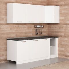 Minar 225Cm Köşe Mutfak Dolabı - Beyaz K225-B1