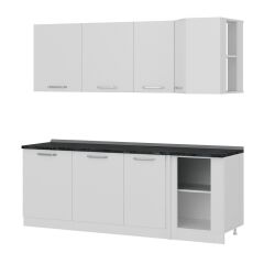 Minar 225Cm Köşe Mutfak Dolabı - Beyaz K225-B1