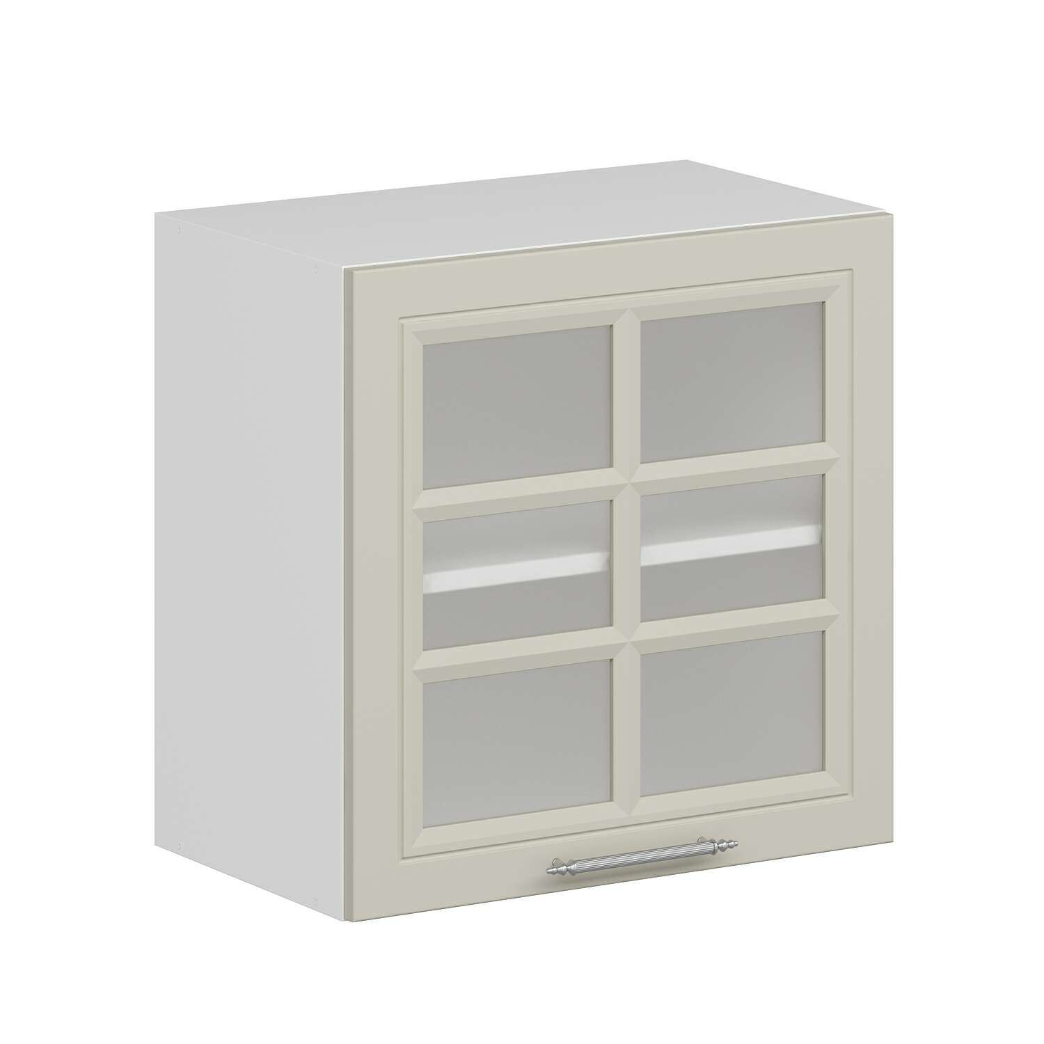 Alvinka Mutfak Modül Mbr_C Üst 1Dk1R 60-H60Cm Dolap Cam Beyaz Kumtaşı Suntalam