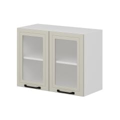 Alvinka Mutfak Modül Mbr_A Üst 2Dk1R 80-H60Cm Dolap Cam Beyaz Kumtaşı