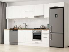 Alvinka 360X222 Cm Klasik Mebran Mutfak Dolabı Mb-E80S40S40-1 Mebran | Beyaz - Suntalam