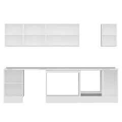 Alvinka 290X210 Cm Klasik Mebran Mutfak Dolabı Beyaz Beyaz M-E80S50S40-2 Mebran | Kumtaşı - Suntalam