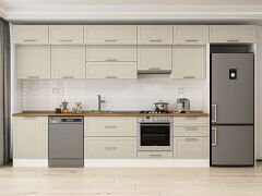 Alvinka 410X240 Cm Klasik Mebran Mutfak Dolabı Beyaz Beyaz Mb-E90S60S60-1 Mebran | Kumtaşı - Suntalam