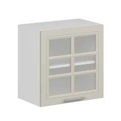 Alvinka Mutfak Modül Mbr_C Üst 1Dk1R 60-H60Cm Dolap Cam Beyaz Kumtaşı Mdf