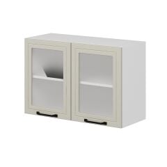 Alvinka Mutfak Modül Mbr_A Üst 2Dk1R 90-H60Cm Dolap Cam Beyaz Kumtaşı