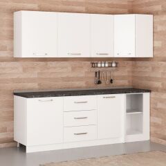 Minar 225Cm Köşe Mutfak Dolabı - Beyaz K225-B3