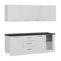 Minar 225Cm Köşe Mutfak Dolabı - Beyaz K225-B3