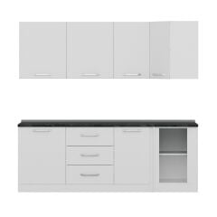 Minar 225Cm Köşe Mutfak Dolabı - Beyaz K225-B3