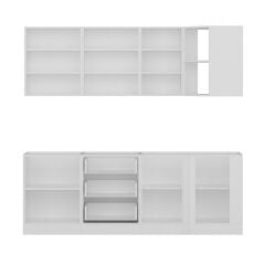 Minar 225Cm Köşe Mutfak Dolabı - Beyaz K225-B3