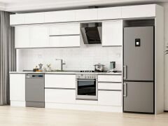 Alvinka 400X240 Cm High Gloss Mutfak Dolabı Mb-E90S50S60-2 High Gloss | Beyaz - Suntalam