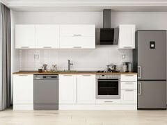 Alvinka 290X210 Cm Klasik Mebran Mutfak Dolabı Beyaz Beyaz M-E80S50S40-2 Mebran | Beyaz - Mdf