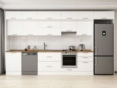 Alvinka 410X240 Cm Klasik Mebran Mutfak Dolabı Beyaz Beyaz Mb-E90S60S60-1 Mebran | Beyaz - Mdf