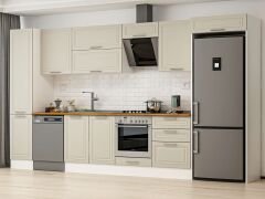 Alvinka 395X222 Cm Klasik Mebran Mutfak Dolabı Mbb-E90B45S60-2 Mebran | Kumtaşı - Mdf