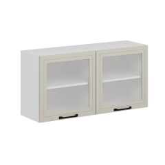 Alvinka Mutfak Modül Mbr_A Üst 2Dk1R 120-H60Cm Dolap Cam Beyaz Kumtaşı