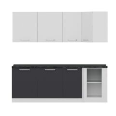 Minar 225Cm Köşe Mutfak Dolabı - Beyaz/Antrasit K225-A1