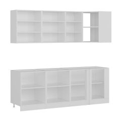 Minar 225Cm Köşe Mutfak Dolabı - Beyaz/Antrasit K225-A1