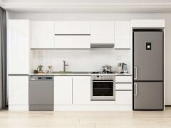 Alvinka 370X222 Cm High Gloss Mutfak Dolabı Mbb-E80B50S40-1 High Gloss | Beyaz - Mdf