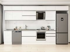 Alvinka 400X240 Cm High Gloss Mutfak Dolabı Mb-E90S50S60-2 High Gloss | Beyaz - Mdf