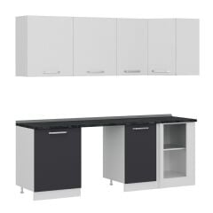 Minar 225Cm Köşe Mutfak Dolabı - Beyaz/Antrasit K225-A2