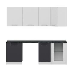 Minar 225Cm Köşe Mutfak Dolabı - Beyaz/Antrasit K225-A2