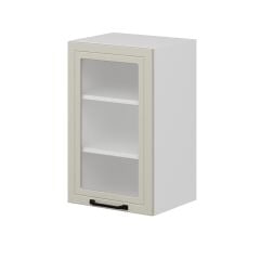 Alvinka Mutfak Modül Mbr_A Üst 1Dk2R 45-H72Cm Dolap Cam Beyaz Kumtaşı