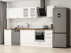 Alvinka 290X210 Cm Klasik Mebran Mutfak Dolabı Beyaz Beyaz M-E80S50S40-3 Mebran | Beyaz - Suntalam