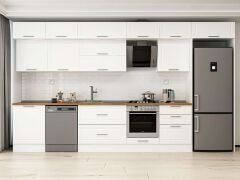 Alvinka 410X240 Cm Klasik Mebran Mutfak Dolabı Beyaz Beyaz Mb-E90S60S60-2 Mebran | Beyaz - Suntalam