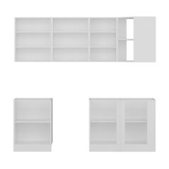 Minar 225Cm Köşe Mutfak Dolabı - Beyaz/Dore K225-D2