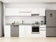 Alvinka 290X210 Cm High Gloss Mutfak Dolabı M-E80S45S45-1 High Gloss | Beyaz - Mdf