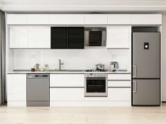 Alvinka 400X240 Cm High Gloss Mutfak Dolabı Mb-E90S50S60-3 High Gloss | Beyaz - Mdf