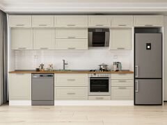 Alvinka 410X240 Cm Klasik Mebran Mutfak Dolabı Beyaz Beyaz Mb-E90S60S60-2 Mebran | Kumtaşı - Suntalam