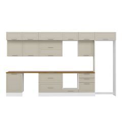 Alvinka 410X240 Cm Klasik Mebran Mutfak Dolabı Beyaz Beyaz Mb-E90S60S60-2 Mebran | Kumtaşı - Suntalam