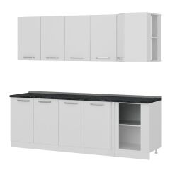 Minar 240Cm Köşe Mutfak Dolabı - Beyaz K240-B1