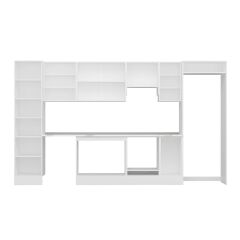 Alvinka 380X222 Cm Klasik Mebran Mutfak Dolabı Mbb-E90B50S40-1 Mebran | Beyaz - Suntalam