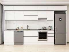 Alvinka 390X240 Cm High Gloss Mutfak Dolabı Mb-E90S60S40-1 High Gloss | Beyaz - Suntalam