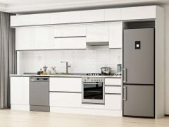 Alvinka 390X240 Cm High Gloss Mutfak Dolabı Mb-E90S60S40-1 High Gloss | Beyaz - Suntalam