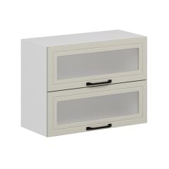 Alvinka Mutfak Modül Mbr_A Üst 2Yk1R 80-H60Cm Dolap Cam Beyaz Kumtaşı