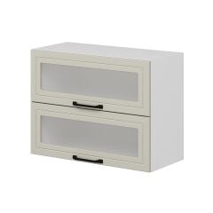 Alvinka Mutfak Modül Mbr_A Üst 2Yk1R 80-H60Cm Dolap Cam Beyaz Kumtaşı