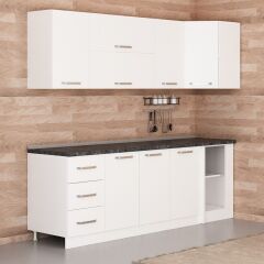 Minar 240Cm Köşe Mutfak Dolabı - Beyaz K240-B3