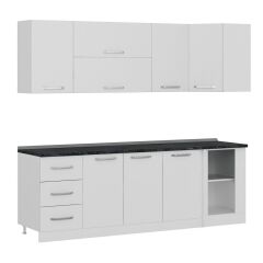 Minar 240Cm Köşe Mutfak Dolabı - Beyaz K240-B3