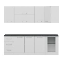 Minar 240Cm Köşe Mutfak Dolabı - Beyaz K240-B3